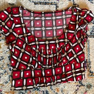 Vintage Pattern Crop Top